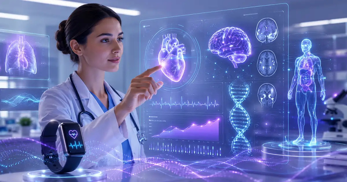 IA na saúde analisando exames médicos para detectar doenças antes dos sintomas